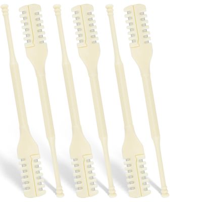 Atoymut 6Pcs Manual Nose Hair Trimmer, 2025 Upgraded Nasal Hair Cutter, 360 Rotating Double-Sided Blade Nostril Hair Remover, Portable Travel Home Daily Use Essentials with Ear Pick for Men & Women