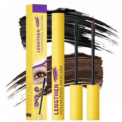Bubble Mascara, 2026 Upgrade Volumizing Mascara, Waterproof Brown Mascaras for Sensitive Eyes, Clump-Free Lash Enhancer for Daily Use, Long Lash Mascaras for Women (Brown+black)