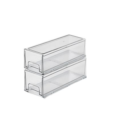 ADETSES Desktop Pull-out Bathroom Storage Box Pillbox Rack Medicine Multi-layer DIY Stackable Transparent Visual Make-up(2Trans WM)