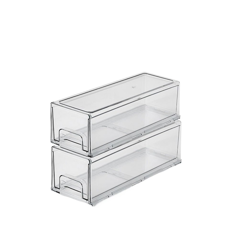 ADETSES Desktop Pull-out Bathroom Storage Box Pillbox Rack Medicine Multi-layer DIY Stackable Transparent Visual Make-up(2Trans WM)