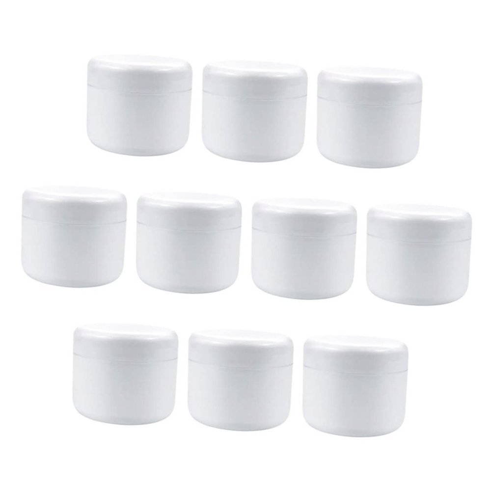 LIFKOME 10Pcs Refillable Cream Boxes Cosmetic Sample Containers with Screw Lids Multi-function Sub Boxes for Travel Toiletries Portable Storage