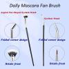 2026 New Upgraded Folding Angle Scalloped Lash Brush, Mascara Fan for Lashes Eyelash Separator Tool, Eye Makeup Fan Brush Eyelash Comb for Upper Lower Eye Lash (Black 3Pcs) view 2