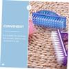 Beatifufu 6pcs Large Blue Fingernail Dust Brushes Manicure Nail Cleaning Powder Scrubbing Tools for Professional Salon and Home Use view 2