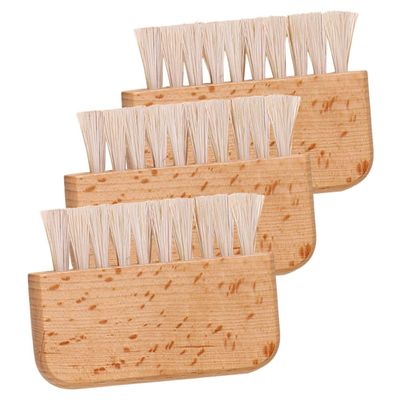 Beatifufu 3pcs Pig Bristle Nail Brush for Fingernail and Toe Cleaning Stiff Bristle Scrubbing Brush for Removing Stains Under Nails Portable Lightweight for Men and Women