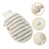 Beatifufu 2pcs Flax Exfoliating Shower Mittens Dual-sided Dead Skin Removal Gloves Compact Bath Scrubbers for Home and Travel Use view 3
