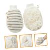 Beatifufu 2pcs Flax Exfoliating Shower Mittens Dual-sided Dead Skin Removal Gloves Compact Bath Scrubbers for Home and Travel Use view 4
