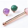 HAKIDZEL Premium Crystal Jade Face Roller Skin Care Massage Tool for Puffiness Relief and Alleviation with Replacement Roll Beads and Roller Bar for Facial Muscle Training and Redness view 2