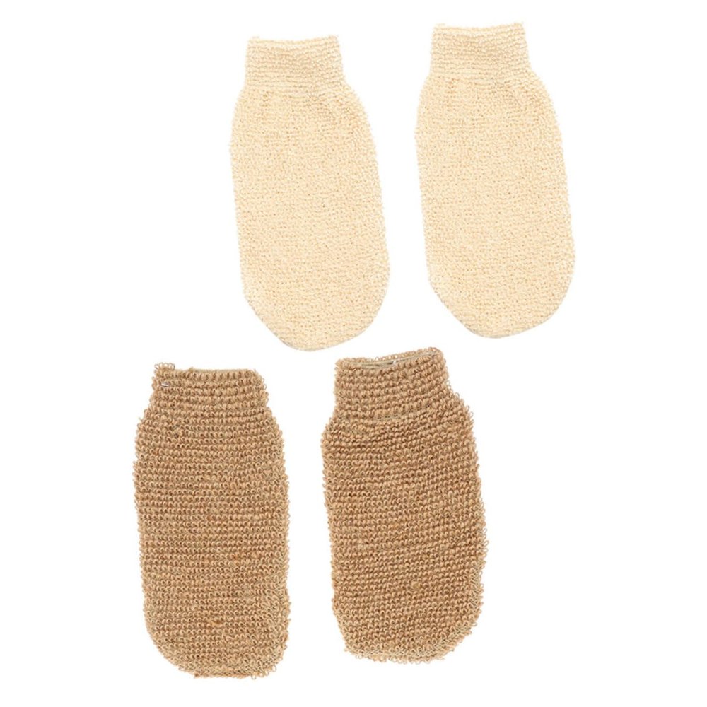 Beatifufu 4Pcs Deep Exfoliating Shower Bath Gloves for Body Scrubbing and Dead Skin Removal Rich Foaming Spa Gloves for Back and Full Body Cleansing Lightweight and Portable Bathing
