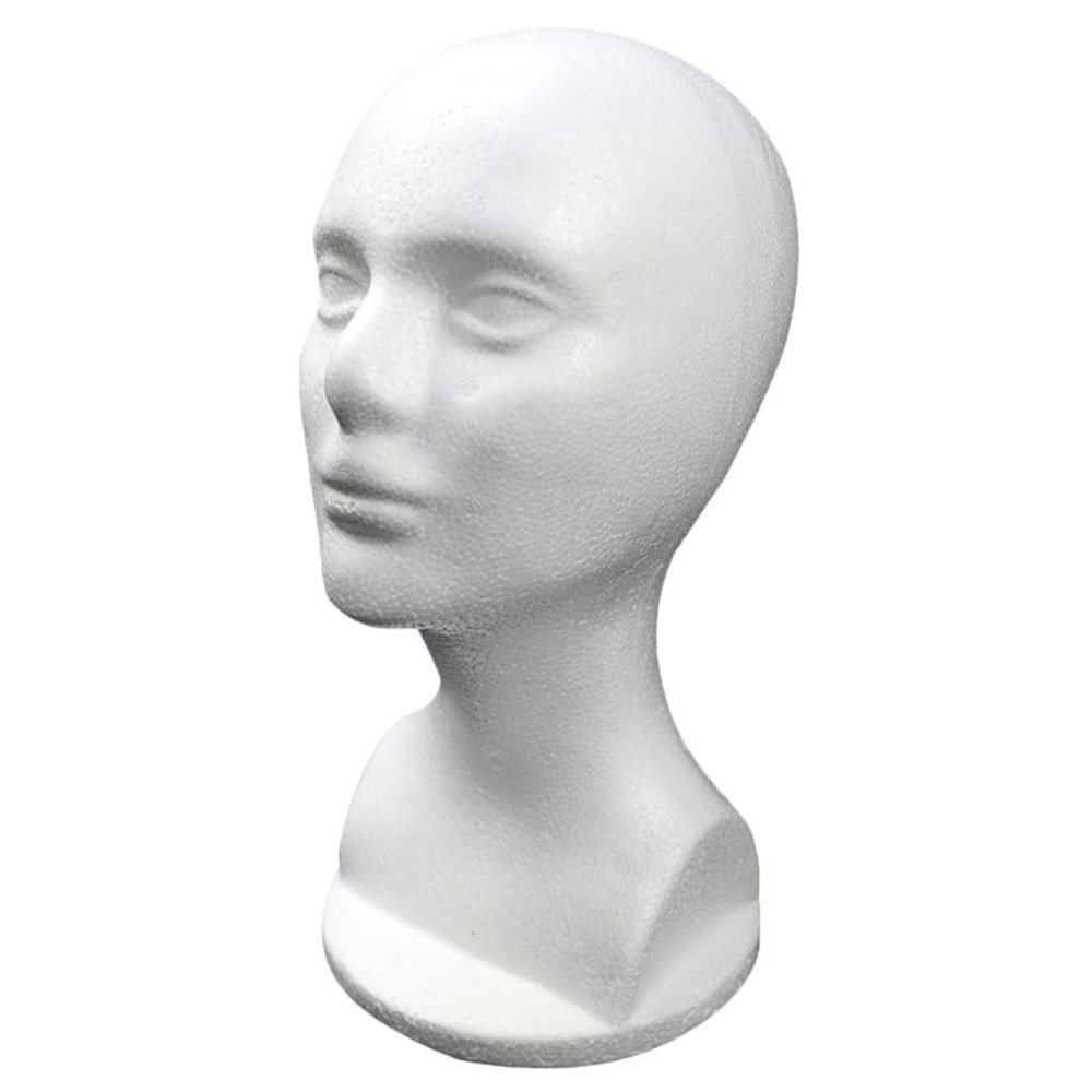 Mikinona Female Foam Mannequin Head Display Stand Wig Holder Hat Stand for Sunglasses Scarf Display Realistic Lifelike Texture Practical Use