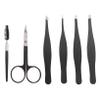 Beatifufu 6Pcs Stainless Steel Eyebrow Tweezers Curved Multipurpose Makeup Tool for Precise Facial Hair Removal Portable Beauty Clips for Women view 1