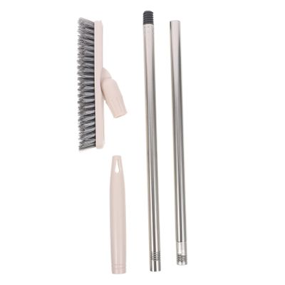 HAKIDZEL Rotatable Long Handle Floor Scrubber Brush with Stiff Bristles for Bathroom Tile Grout Cleaning Ergonomic Hard Bristle Scrub Brush for Bathtub Wall and Floor Crevices Space-Saving