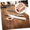 Beatifufu Rose Gold Aluminum Safety Razor Stand Compact Manual Razor Base Holder for Men Grooming Smooth Edges for Safe Use Space-saving Trimmer Organizer Easy to Clean Bathroom Accessory view 3