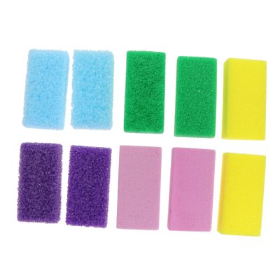 IWOWHERO 10pcs Double-Sided PU Foot Care Stones for Pedicure Dead Skin Callus Remover with Ergonomic Grip Moist Skin Softening Pumice Scrubber for Callus and Removal