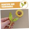 Mikinona Sunflower Hair Claw Clip for Women Elegant Metal Flower Hair Accessories Non-slip Strong Grip Ponytail Holder and view 2