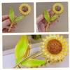 Mikinona Sunflower Hair Claw Clip for Women Elegant Metal Flower Hair Accessories Non-slip Strong Grip Ponytail Holder and view 3