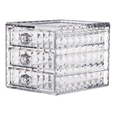 Beatifufu Clear Acrylic Makeup Organizer with Large Capacity Multi-compartment Cosmetic Storage Drawer for Lipstick Brushes Eyebrow Pencils Transparent Container for Cosmetics and Skincare