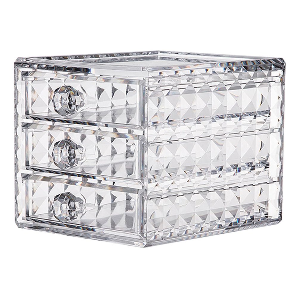 Beatifufu Clear Acrylic Makeup Organizer with Large Capacity Multi-compartment Cosmetic Storage Drawer for Lipstick Brushes Eyebrow Pencils Transparent Container for Cosmetics and Skincare