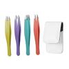 Gogogmee Colorful Stainless Steel Eyebrow Tweezers Kit with Ergonomic Handle for Precise Hair Removal and Shaping Beauty Tool for Personal and Professional Use view 1