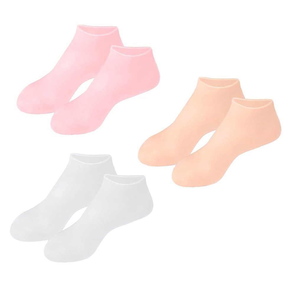 Beatifufu 3Pairs Moisturizing Socks for Cracked Feet Women Softening Anti-Cracking Foot Covers XL Skin-Friendly Care Hydrates and Nourishes Dry Rough Heels and Toes