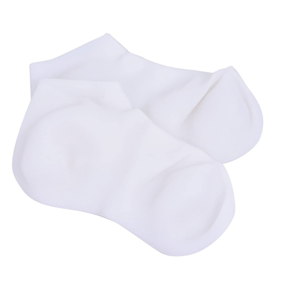 Beatifufu Moisturizing Foot Skin Sock for Dry Cracked Heels Exfoliator Stocking with Elastic Protection Callused Feet Treatment Socks for Women XL White