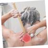 Anneome Silicone Long Handle Shower Brush for Body Exfoliating and Massage Soft Bristle Bath Scrubber for Back Cleaning and Store Pink Bath Brush view 4