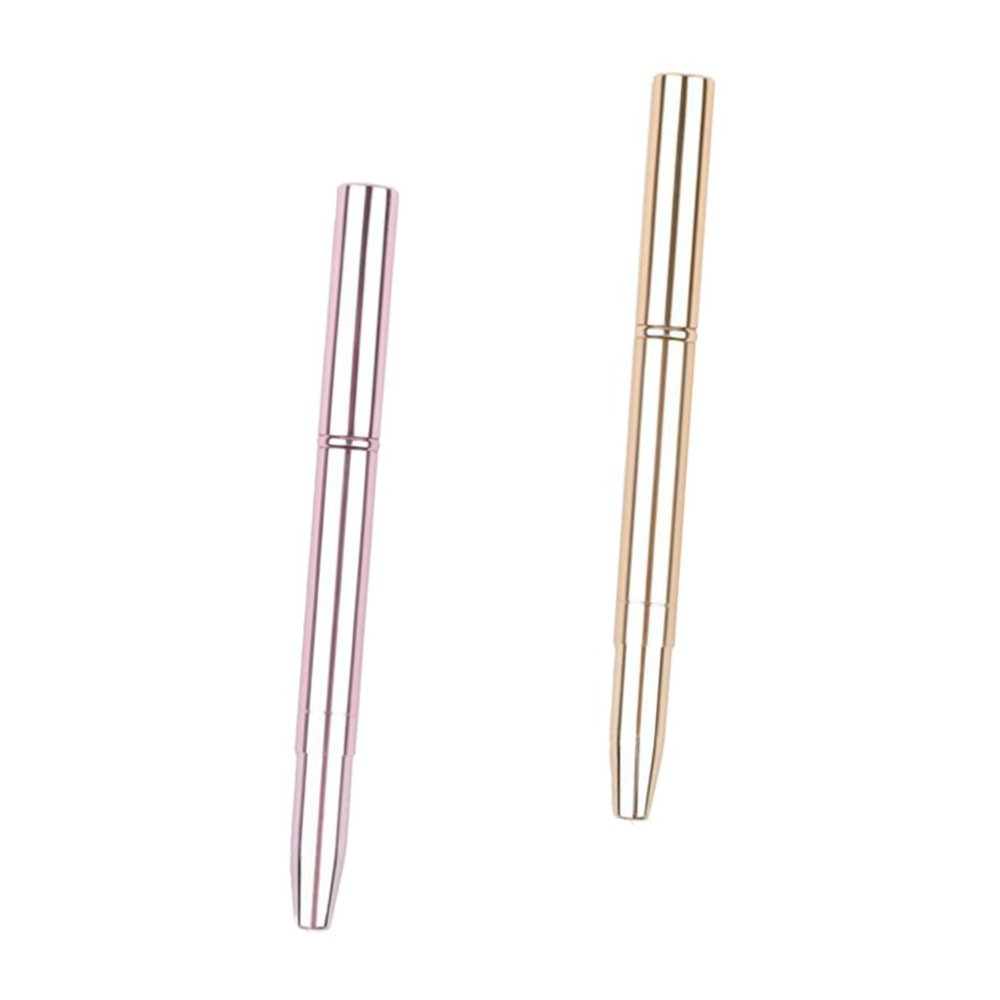 Gogogmee 2pcs Retractable Dual-ended Lip Brush with Cover Precise Lipstick Applicators for Professional Makeup Travel-friendly Cosmetic Tool in Rose Gold and Sparkle Pink