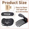 12 Pack Flat Hair Clips for Women-3 Styles Matte Neutral Flat Claw Clips, Black, Blonde,Light Brown & Dark Brown, French Duckbill Styling Accessories (Matte Neutral-3) view 2