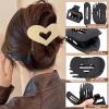 12 Pack Flat Hair Clips for Women-3 Styles Matte Neutral Flat Claw Clips, Black, Blonde,Light Brown & Dark Brown, French Duckbill Styling Accessories (Matte Neutral-3) view 3