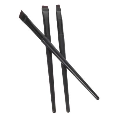 PLAFOPE 3pcs Eyeliner and Eyebrow Makeup Brush with Smooth Black Handles Multipurpose Eye Makeup Tools for Precise Eyeliner Brow Shaping and Eyeshadow Application Suitable for Beginners