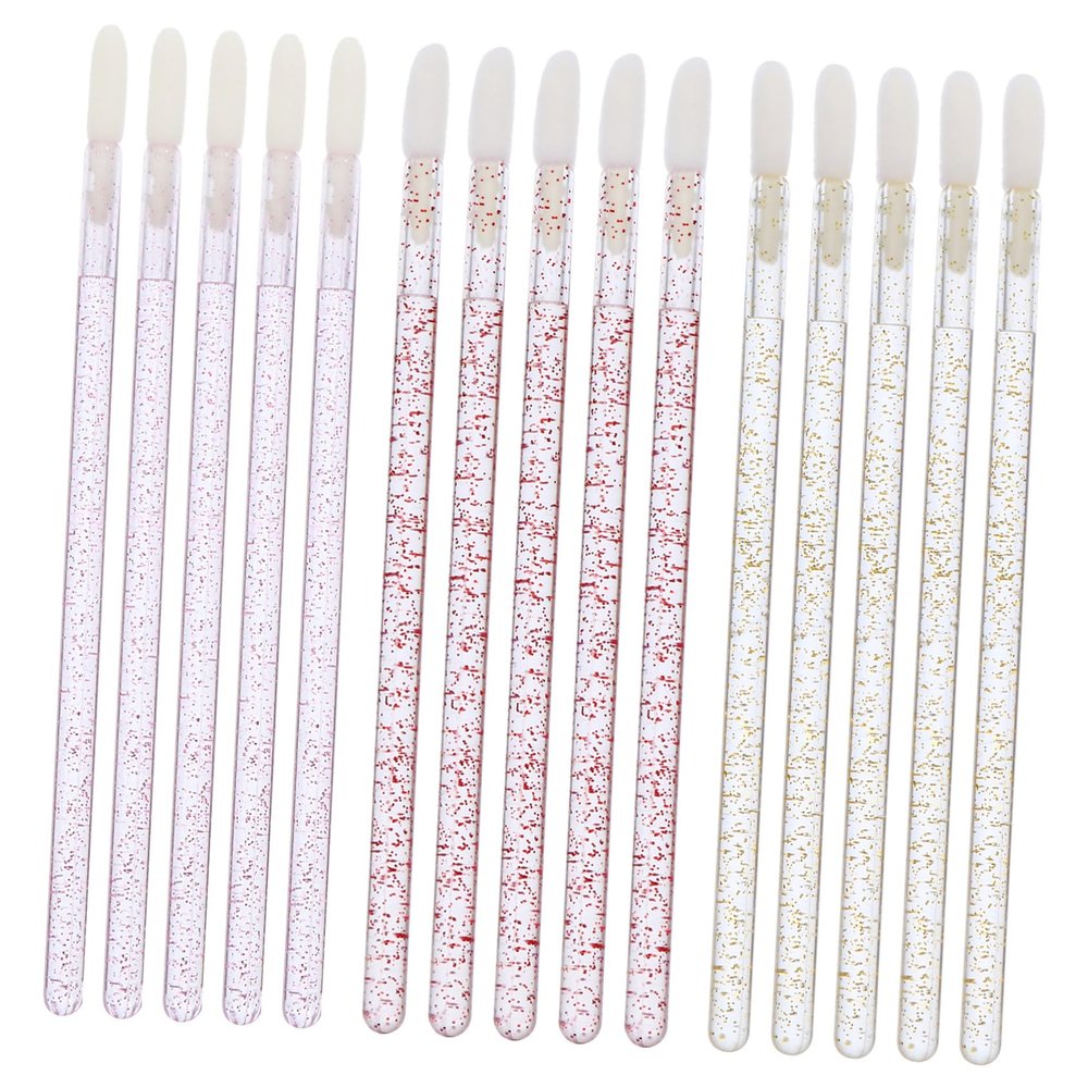 COOLHIYA 150pcs Disposable Crystal Lip Brush Portable Lip Gloss Applicator Wands in Red Blush Metallic Precise Beauty Tools for Makeup Application and Lipstick Touch-up