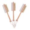 COOLHIYA 3pcs Double-Sided Foot Brush with Wooden Handle Pumice Stone and Bristles Exfoliating Tool for Dead Skin Removal and Deep Cleaning Ergonomic Foot Scrubber in Shower view 1