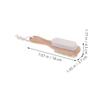 COOLHIYA 3pcs Double-Sided Foot Brush with Wooden Handle Pumice Stone and Bristles Exfoliating Tool for Dead Skin Removal and Deep Cleaning Ergonomic Foot Scrubber in Shower view 2