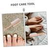 COOLHIYA 3pcs Double-Sided Foot Brush with Wooden Handle Pumice Stone and Bristles Exfoliating Tool for Dead Skin Removal and Deep Cleaning Ergonomic Foot Scrubber in Shower view 3