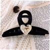 ETHZZLE 2pcs Heart Design Hair Claw Clips for Women and Large Black Jaw Clips for Thick and Thin Hair Elegant Barrettes Accessories for Everyday and Special Occasions view 2