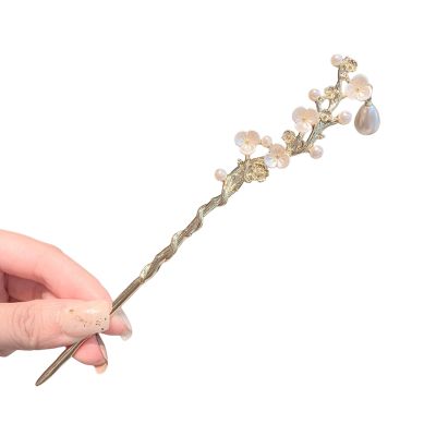 Ancient style flower tassel hairpin headwear