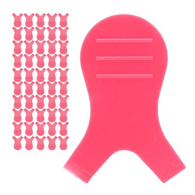 BRRNOO Eyelashes Brush Y Shape Grafting Perming Mascara Tools for Daily Eyelash Curling Salon (Rose Red)