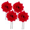 Beatifufu 4pcs Red Rose Shaped Hairpins Floral Headwear Party Hair Clips Decorative Hair Accessories for Women Wedding Proms view 1