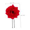 Beatifufu 4pcs Red Rose Shaped Hairpins Floral Headwear Party Hair Clips Decorative Hair Accessories for Women Wedding Proms view 2