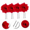 Beatifufu 4pcs Red Rose Shaped Hairpins Floral Headwear Party Hair Clips Decorative Hair Accessories for Women Wedding Proms view 3