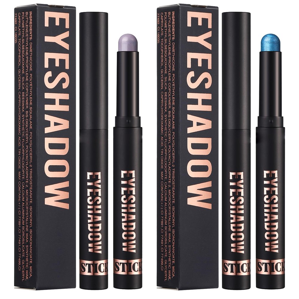 2pcs-Waterproof Cream Eyeshadow Stick,Metallic Eye Shadow, High Pigmented Matte Nude Eye Shadow Sticks, Longlating Blendable Eyes Crayon Eyeshadow, Hypoallergenic Eye Brightener Stick#20+#23
