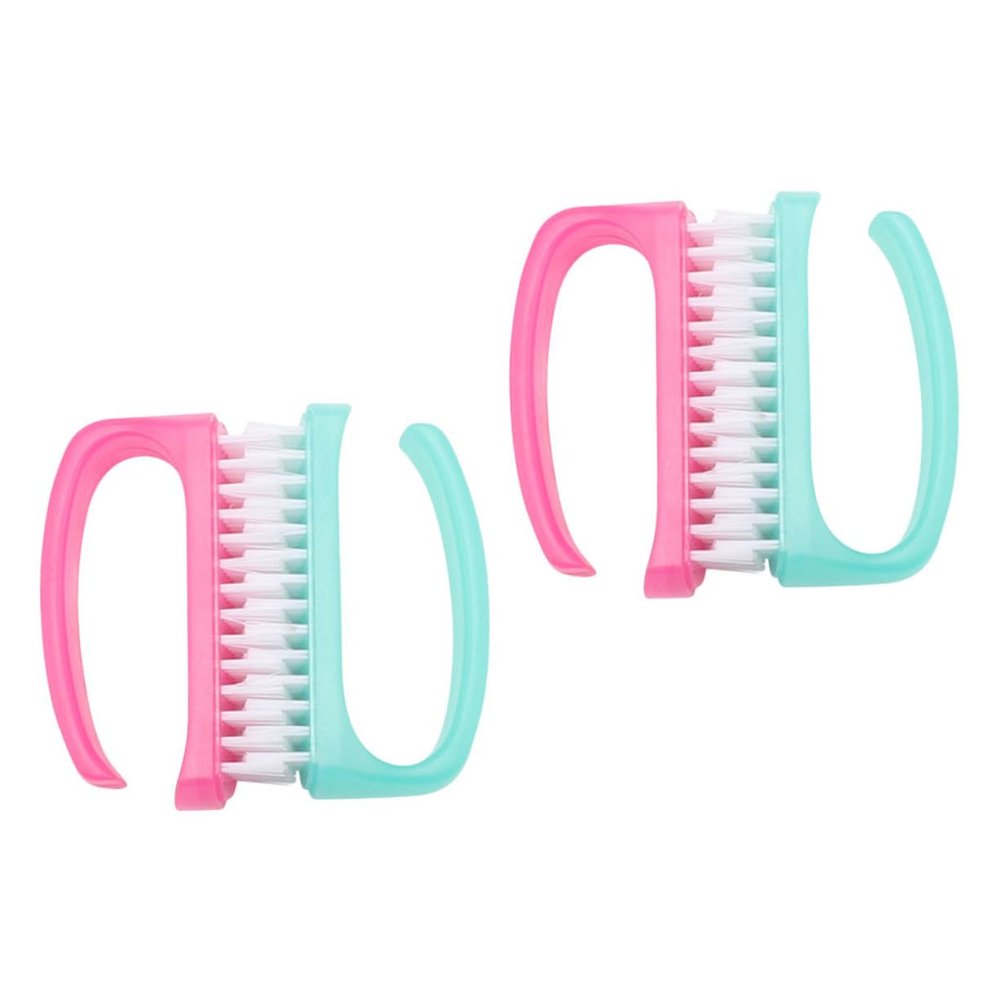 Gogogmee 4Pcs Manicure Nail Dust Brushes Nail Scrub Cleaning Tools Lightweight Anti-slip for Fingernail Care Home Use Random Color