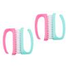 Gogogmee 4Pcs Manicure Nail Dust Brushes Nail Scrub Cleaning Tools Lightweight Anti-slip for Fingernail Care Home Use Random Color view 1