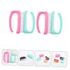 Gogogmee 4Pcs Manicure Nail Dust Brushes Nail Scrub Cleaning Tools Lightweight Anti-slip for Fingernail Care Home Use Random Color view 3