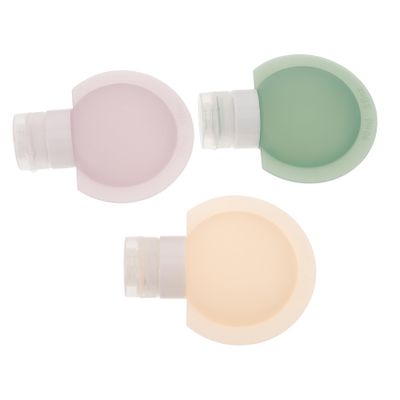 HAKIDZEL 3Pcs Silicone Travel Toiletry Bottles Leak Refillable Squeeze Containers for Shampoo Lotion Makeup Remover Compact Lightweight