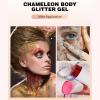 2pcs-Body Glitter Stick,Chunky Glitter Gel for Face Body Hair,Sparkling Holographic Mermaid Sequins Paint Multiuse Makeup Glitter Gel,Red and Blue view 3