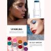 2pcs-Body Glitter Stick,Chunky Glitter Gel for Face Body Hair,Sparkling Holographic Mermaid Sequins Paint Multiuse Makeup Glitter Gel,Red and Blue view 4