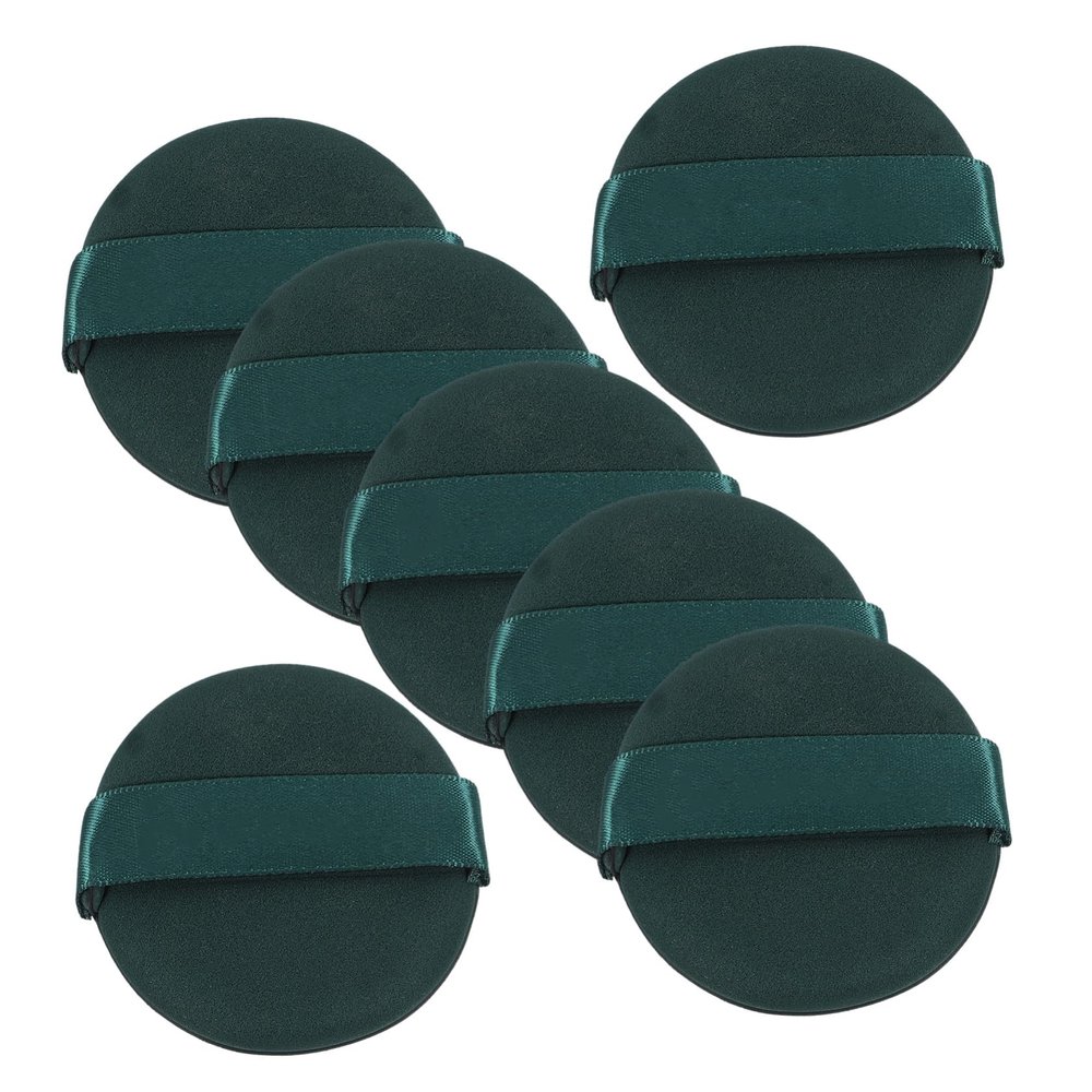 Beatifufu 7Pcs Dual-sided Makeup Sponges for Women Multi-use Powder Puff Applicators for Foundation Cream Concealer Blush Highlighter Soft Cosmetic Blending Tools in Olive Green