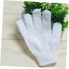 Beatifufu Exfoliating Bath Glove with Five Fingers for Men Women Dual-sided Body Scrub Shower Mitt Stretchy Universal Fit White Bathing Scrubbing Tool for Spa and Sauna Use view 3