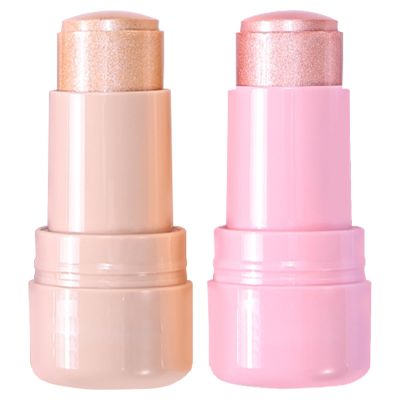2pcs-Highlighter Stick Makeup, Shimmer Stick for Face & Body, Easy Blend & Long Lasting, Multi-Use Cream Highlighter Makeup for All Skin Types(#02+#03)
