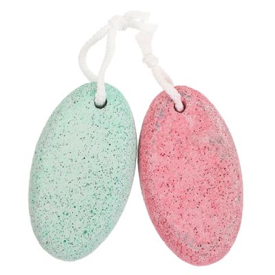 Beatifufu 2Pcs Two-Sided Volcanic Pumice Foot Stones with Storage Box Dual-use Callus Remover Pedicure Tools for Dead Skin Exfoliation and Hard Skin Care Portable Gift for Random Color